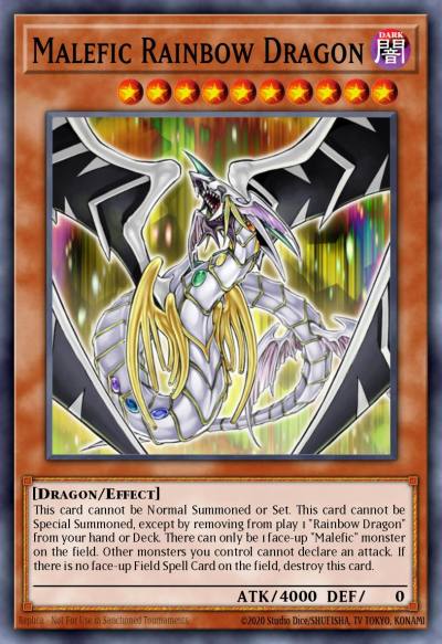 Malefic Rainbow Dragon Secret Rare YMP1-EN005 Yu-Gi-Oh! 3D Bonds Beyond Time Movie Pack Yugioh card
