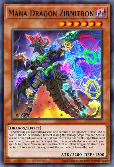 Mana Dragon Zirnitron Prismatic Secret Rare MP19-EN090 2019 Gold Sarcophagus Tin Mega Pack Yugioh card