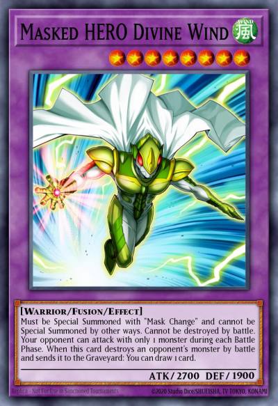 Masked HERO Divine Wind Super Rare SDHS-EN043 HERO Strike Structure Deck Yugioh card
