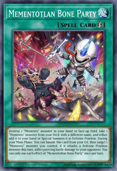 Mementotlan Bone Party Collector's Rare RA04-EN099 Quarter Century Stampede Yugioh card