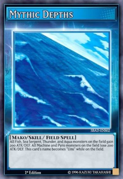 Mythic Depths Super Rare SBAD-ENS02 Speed Duel Attack from the Deep Yugioh card