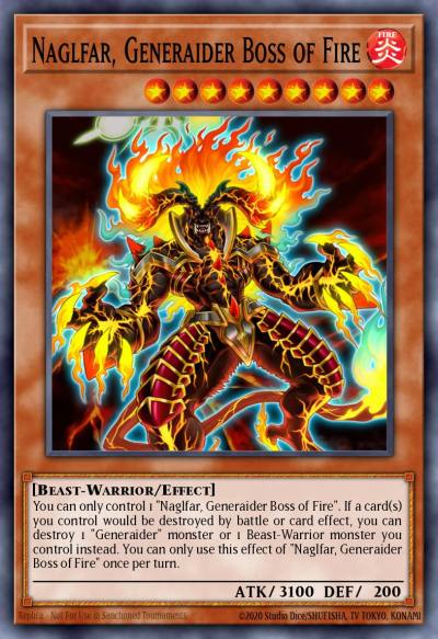 Naglfar Generaider Boss of Fire Secret Rare MYFI-EN030 Mystic Fighters Yugioh card