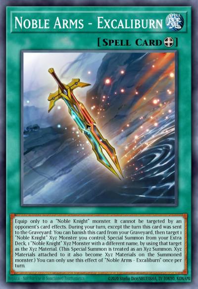 Noble Arms - Excaliburn Platinum Rare NKRT-EN023 Noble Knights of the Round Table Box Set Yugioh card