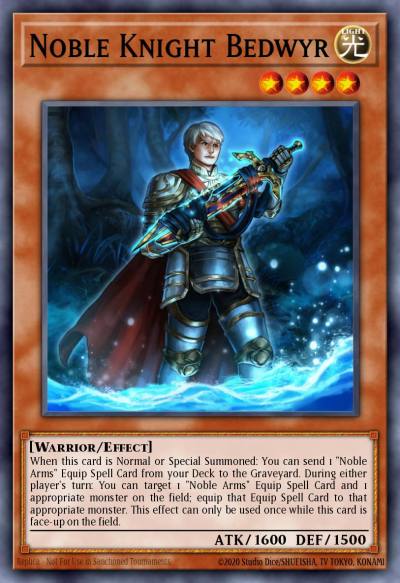 Noble Knight Bedwyr Platinum Rare NKRT-EN002 Noble Knights of the Round Table Box Set Yugioh card