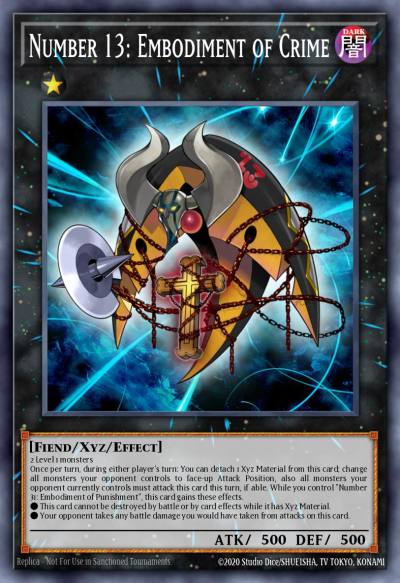 Number 13 Embodiment of Crime Gold Secret Rare PGLD-EN023 Premium Gold Yugioh card