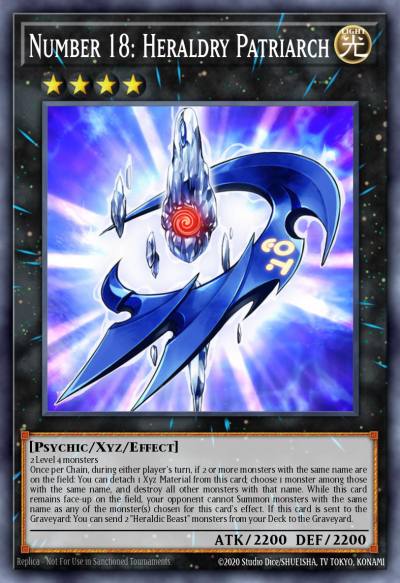 Number 18 Heraldry Patriarch Common OP28-EN021 OTS Tournament Pack 28 Yugioh card