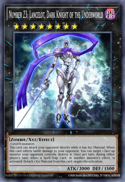 Number 23 Lancelot Dark Knight of the Underworld Super Rare BOSH-ENSE2 Breakers of Shadow Special Edition Yugioh card