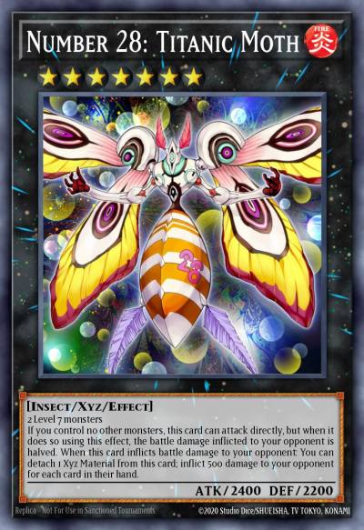 Number 28 Titanic Moth Ultra Rare DUSA-EN013 Duelist Saga Yugioh card