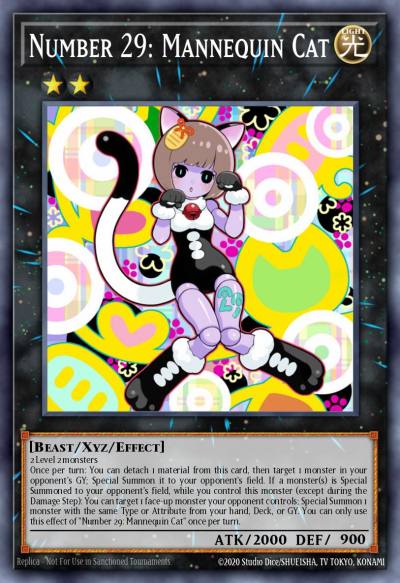 Number 29 Mannequin Cat Super Rare OP21-EN009 OTS Tournament Pack 21 Yugioh card