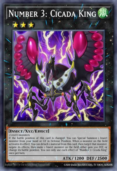 Number 3 Cicada King Ultra Rare BLAR-EN028 Battles of Legend Armageddon Yugioh card