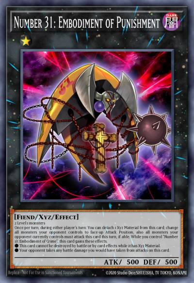 Number 31 Embodiment of Punishment Gold Secret Rare PGLD-EN024 Premium Gold Yugioh card