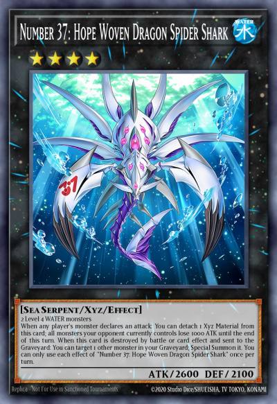 Number 37 Hope Woven Dragon Spider Shark Gold Secret Rare PGL3-EN007 Premium Gold Infinite Gold Yugioh card