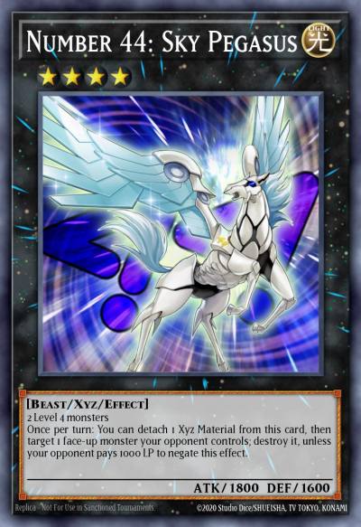 Number 44 Sky Pegasus Shatterfoil Rare BP03-EN130 Battle Pack 3 Monster League Yugioh card