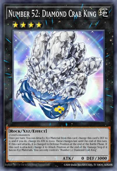 Number 52 Diamond Crab King Secret Rare WIRA-EN050 Wing Raiders Yugioh card