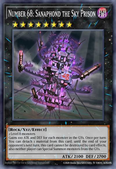 Number 68 Sanaphond the Sky Prison Super Rare CT14-EN008 2017 Mega-Tins Yugioh card