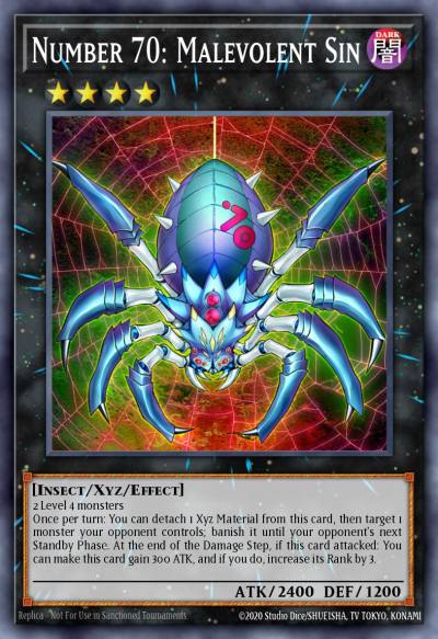 Number 70 Malevolent Sin Ultra Rare DUSA-EN014 Duelist Saga Yugioh card