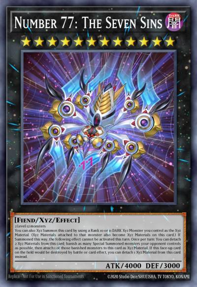 Number 77 The Seven Sins Ultra Rare BLC1-EN038 Battles of Legend Chapter 1 Yugioh card