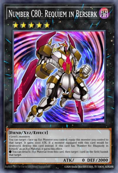 Number C80 Requiem in Berserk Rare PRIO-EN046 Primal Origin Yugioh card