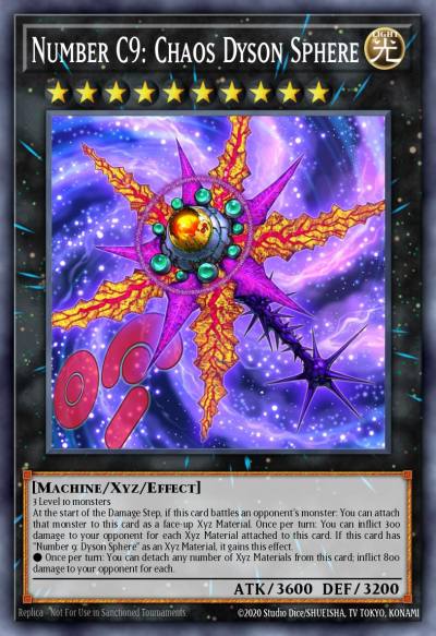 Number C9 Chaos Dyson Sphere Gold Secret Rare PGLD-EN022 Premium Gold Yugioh card