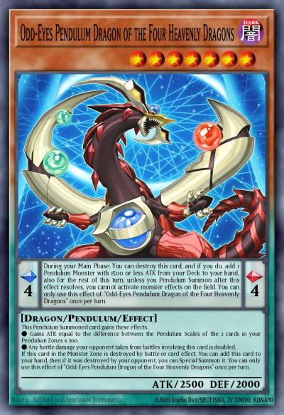 Odd-Eyes Pendulum Dragon of the Four Heavenly Dragons Grand Master Rare MAMO-EN013 Magnificent Monsters Yugioh card