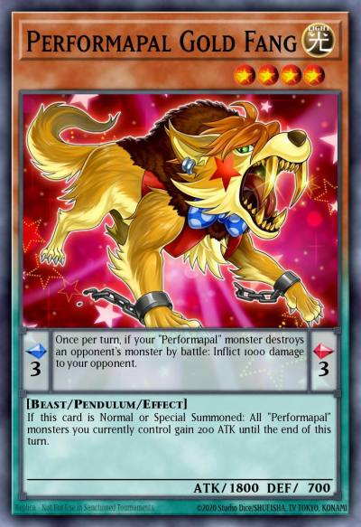 Performapal Gold Fang Common MP19-EN147 2019 Gold Sarcophagus Tin Mega Pack Yugioh card