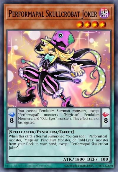 Performapal Skullcrobat Joker Common LEDD-ENC08 Legendary Dragon Decks Yugioh card