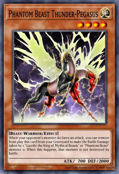 Phantom Beast Thunder-Pegasus Common GLD2-EN013 Gold Series 2009 Yugioh card
