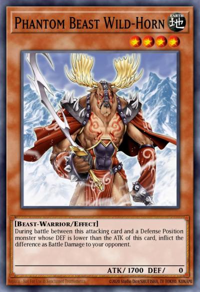 Phantom Beast Wild-Horn Common GLD2-EN012 Gold Series 2009 Yugioh card