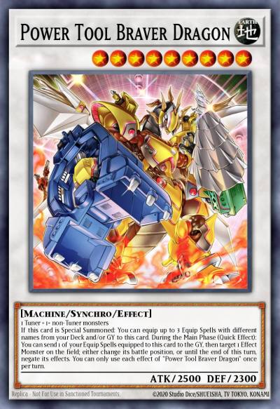 Power Tool Braver Dragon Super Rare POTE-EN097 Power of the Elements Yugioh card