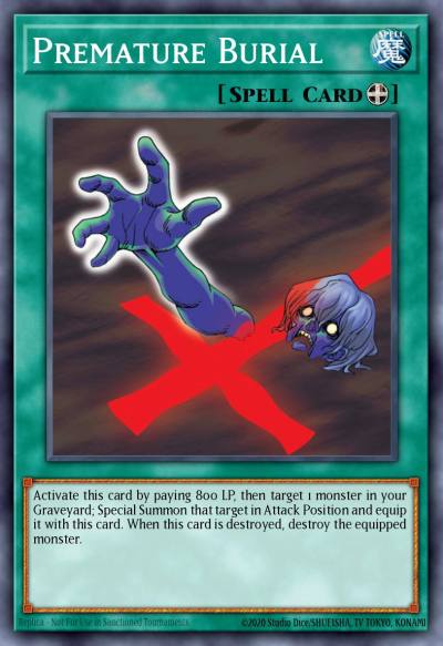 Premature Burial Mosaic Rare BP02-EN135 Battle Pack 2 War of the Giants Yugioh card
