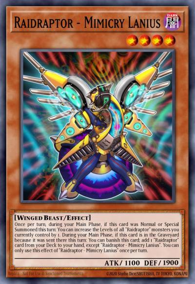 Raidraptor - Mimicry Lanius Common MP16-EN015 2016 Mega-Tin Mega Pack Yugioh card