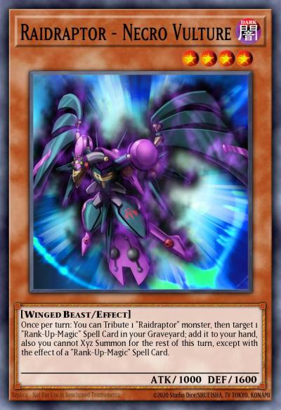 Raidraptor - Necro Vulture Super Rare WIRA-EN014 Wing Raiders Yugioh card