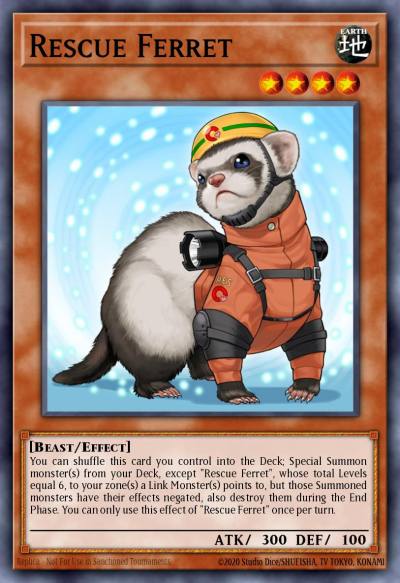 Rescue Ferret Secret Rare MP18-EN054 2018 Mega-Tin Mega Pack Yugioh card