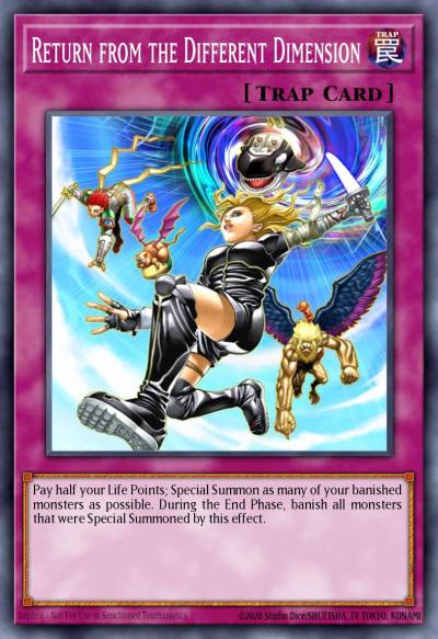 Return from the Different Dimension Rare CP04-EN009 Champion Pack Game Four Yugioh card