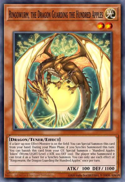 Ringowurm the Dragon Guarding the Hundred Apples Prismatic Secret Rare MP24-EN080 25th Anniversary Tin Dueling Mirrors Yugioh card