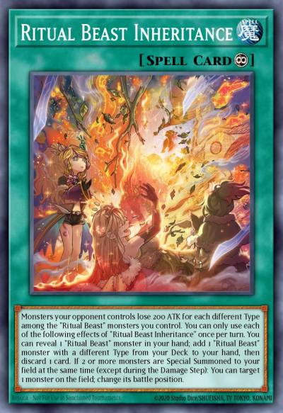 Ritual Beast Inheritance Secret Rare BLTR-EN020 Battles of Legend Terminal Revenge Yugioh card
