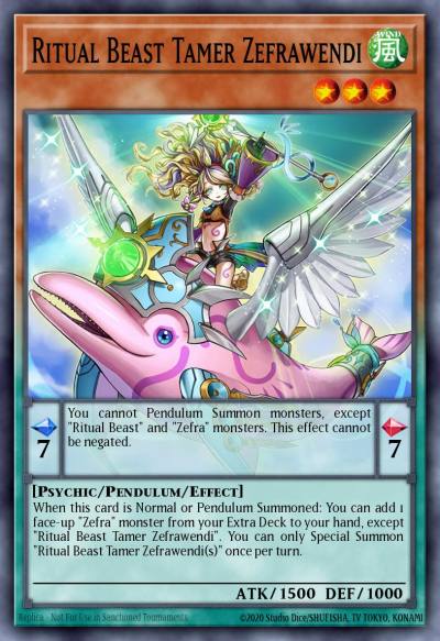 Ritual Beast Tamer Zefrawendi Rare CROS-EN029 Crossed Souls Yugioh card