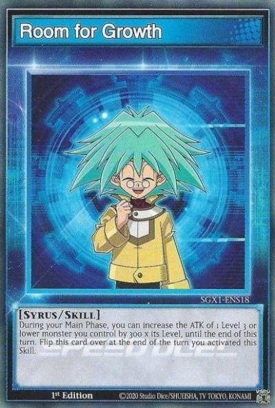 Room for Growth Common SGX1-ENS18 Speed Duel GX Duel Academy Box Yugioh card