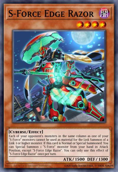 S-Force Edge Razor Super Rare LIOV-EN015 Lightning Overdrive Yugioh card