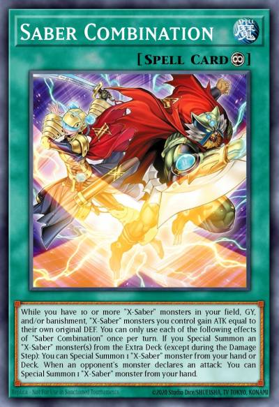 Saber Combination New L26D-ENX25 Legendary Modern Decks 2026 Yugioh card