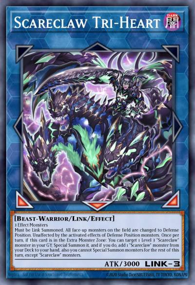 Scareclaw Tri-Heart Prismatic Secret Rare MP23-EN088 25th Anniversary Tin Dueling Heroes Mega Pack Yugioh card