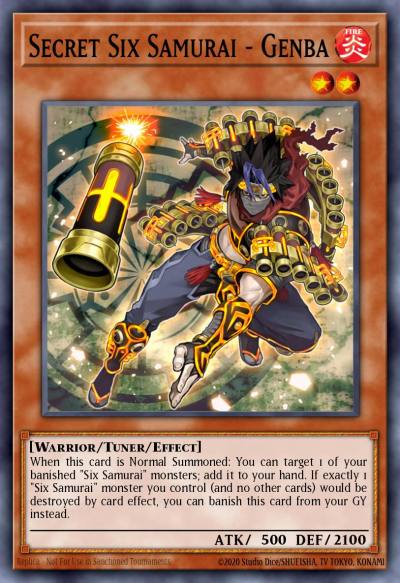 Secret Six Samurai - Genba Super Rare SPWA-EN002 Spirit Warriors Yugioh card