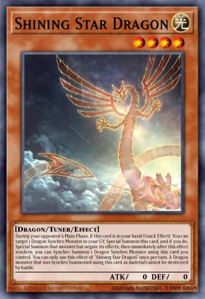Shining Star Dragon Quarter Century Secret Rare BLTR-EN002 Battles of Legend Terminal Revenge Yugioh card