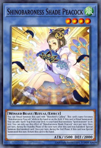 Shinobaroness Shade Peacock Common AGOV-EN028 Age of Overlord Yugioh card