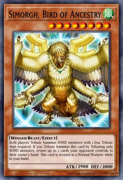 Simorgh Bird of Ancestry Rare LODT-EN039 Light of Destruction Yugioh card