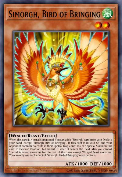 Simorgh Bird of Bringing Rare RIRA-EN018 Rising Rampage Yugioh card
