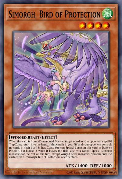 Simorgh Bird of Protection Common RIRA-EN020 Rising Rampage Yugioh card