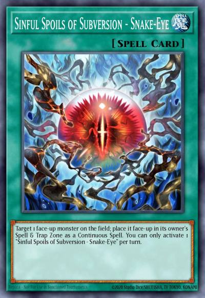 Sinful Spoils of Subversion - Snake-Eye Prismatic Secret Rare MP24-EN104 25th Anniversary Tin Dueling Mirrors Yugioh card
