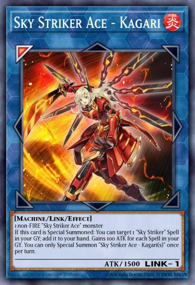 Sky Striker Ace - Kagari Prismatic Secret Rare MP19-EN257 2019 Gold Sarcophagus Tin Mega Pack Yugioh card