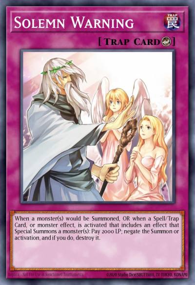 Solemn Warning Collector's Rare RA02-EN078 25th Anniversary Rarity Collection II Yugioh card